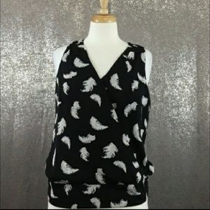 Feather Printed White House Black Market top